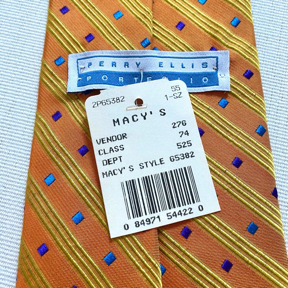 Men’s Perry Ellis Portfolio Neck Tie 100% Silk NWT - Picture 8 of 8